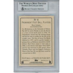 Ray Lewis Autographed 2006 Topps Turkey Red #4 Trading Card Slab Beckett 53509