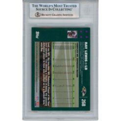 Ray Lewis Autographed/Signed 2007 Topps #268 Trading Card Beckett 53066