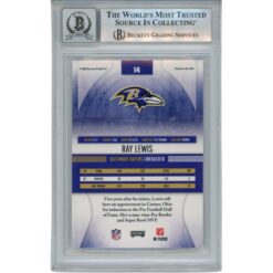 Ray Lewis Autographed 2008 Playoff Absolute #14 Trading Card Beckett 53044