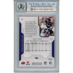 Ray Lewis Autographed 08 Upper Deck Draft #110 Trading Card Beckett 52954