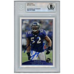 Ray Lewis Autographed/Signed 2009 Topps #40 Trading Card Beckett 52922