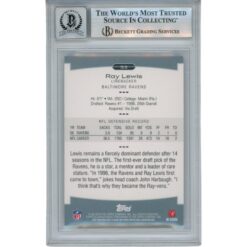 Ray Lewis Autographed 2010 Topps Platinum #53 Trading Card Beckett 52946