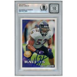 Ray Lewis Autographed/Signed 2010 Topps #25 Trading Card Beckett 52915