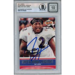 Ray Lewis Autographed 2011 Topps Super Bowl #SB-XXV Trading Card Beckett 53052