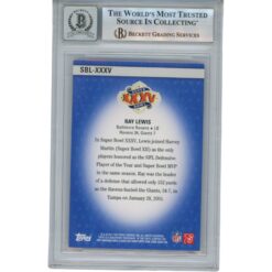 Ray Lewis Autographed 2011 Topps Super Bowl #SB-XXV Trading Card Beckett 53052