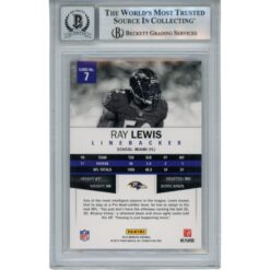 Ray Lewis Autographed/Signed 2001 Absolute #7 Trading Card Beckett 53042