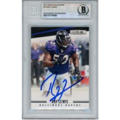 Ray Lewis Autographed/Signed 2012 Rookies & Stars #14 Trading Card Beckett 53060