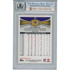 Ray Lewis Autographed/Signed 2012 Topps #25 Trading Card Beckett 52957