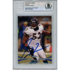 Ray Lewis Autographed/Signed 2012 Topps Prime #145 Trading Card Beckett 53064