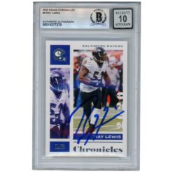 Ray Lewis Autographed/Signed 2020 Chronicles #8 Trading Card Beckett 52906