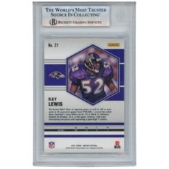 Ray Lewis Autographed/Signed 2021 Mosiac #21 Trading Card Beckett 52916
