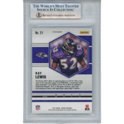 Ray Lewis Autographed 2021 Panini Mosaic Silver #21 Trading Card Beckett 53063