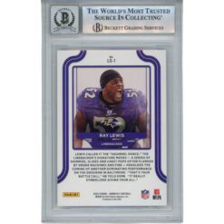 Ray Lewis Autographed 22 Donruss Legends Series #LS-1 Trading Card Beckett 52962