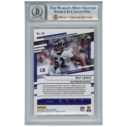 Ray Lewis Autographed/Signed 2022 Prestige #28 Trading Card Beckett 52924
