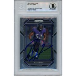 Ray Lewis Autographed/Signed 2022 Prizm #27 Trading Card Beckett 53046