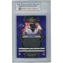 Ray Lewis Autographed 2023 Panini Mosiac #17 Trading Card Beckett 52942