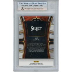 Ray Lewis Autographed/Signed 2023 Select #78 Trading Card Beckett 52959