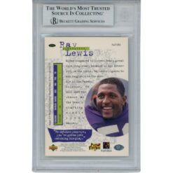 Ray Lewis Autographed 1996 UD Collector's Choice #U32 Trading Card Beckett 53523
