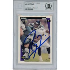 Ray Lewis Autographed 1997 UD Collector's Choice #261 Trading Card Beckett 53528