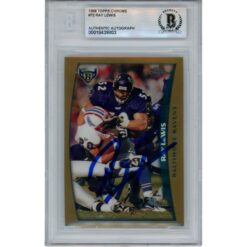 Ray Lewis Autographed 1998 Topps Chrome #72 Trading Card Slab Beckett 53460