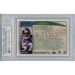 Ray Lewis Autographed 1998 Topps Chrome #72 Trading Card Slab Beckett 53460