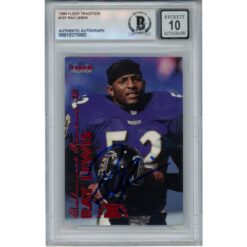 Ray Lewis Autographed 1999 Fleer Tradition #137 Trading Card Beckett 52967