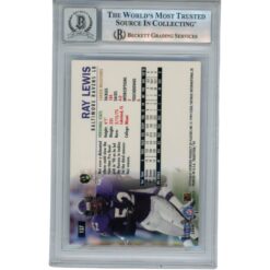 Ray Lewis Autographed 1999 Fleer Tradition #137 Trading Card Beckett 52967