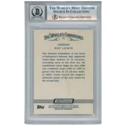 Ray Lewis Autographed 2023 Topps Allen & Ginter #417 Trading Card Beckett 52925