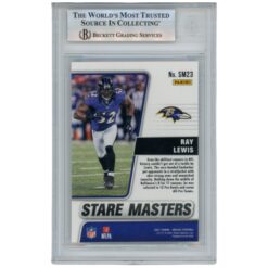 Ray Lewis Autographed 2021 Mosiac Stare Masters #SM23 Trading Card Beckett 52917