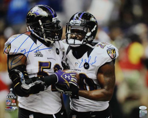Ray Lewis & Ed Reed Autographed Baltimore Ravens 16x20 Photo JSA 15260 PF