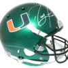 Ray Lewis Autographed Miami Hurricanes Green Schutt Replica Helmet JSA 24062