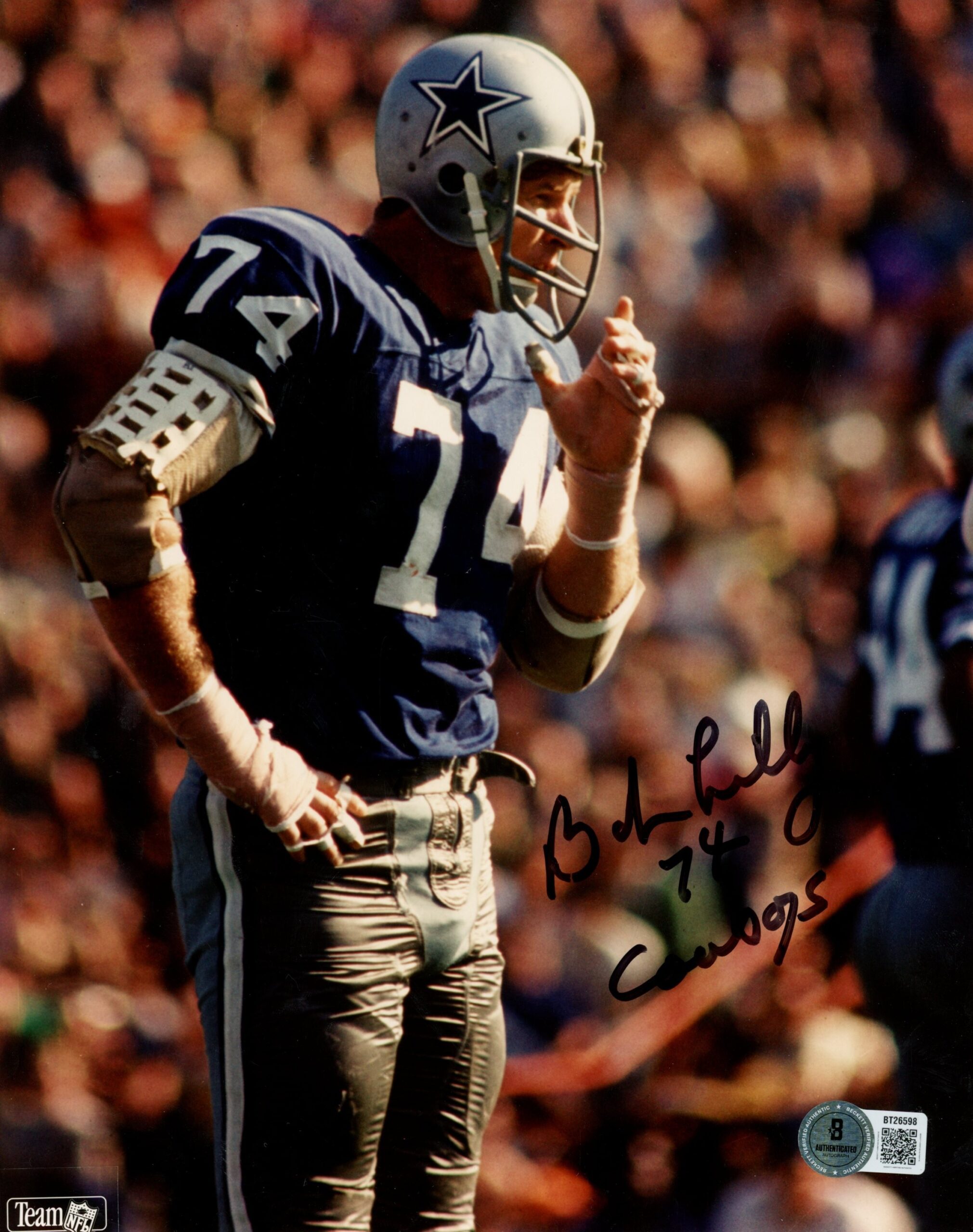 Bob Lilly Autographed/Signed Dallas Cowboys 8x10 Photo Beckett 56707