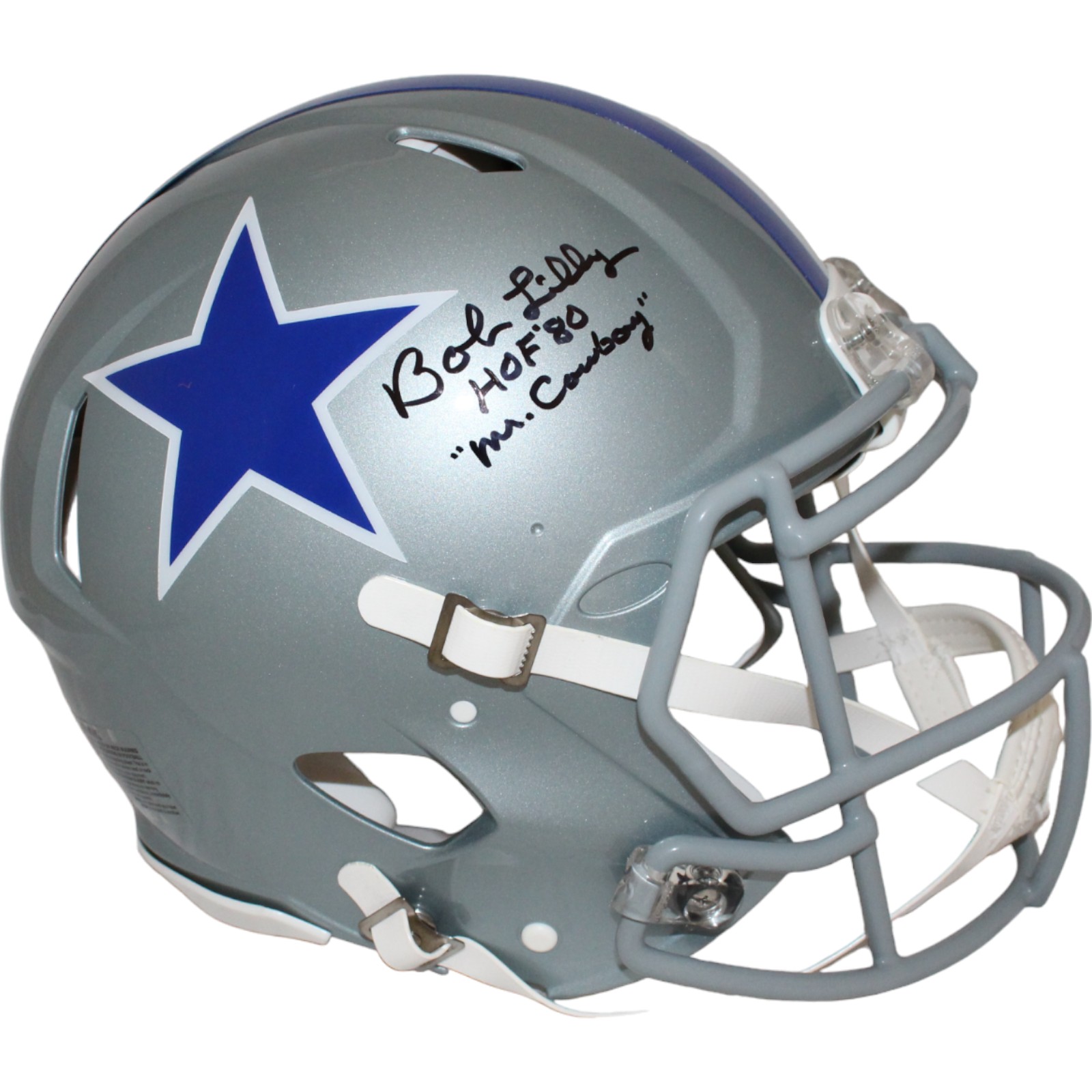 Bob Lilly Autographed Dallas TB Authentic Helmet 2 insc. Beckett