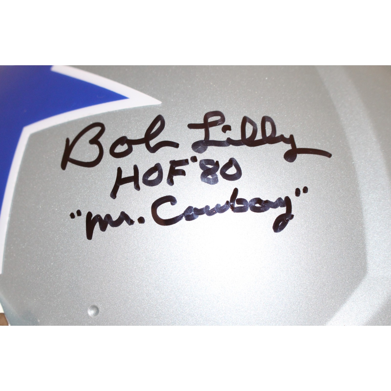 Bob Lilly Autographed Dallas TB Authentic Helmet 2 insc. Beckett