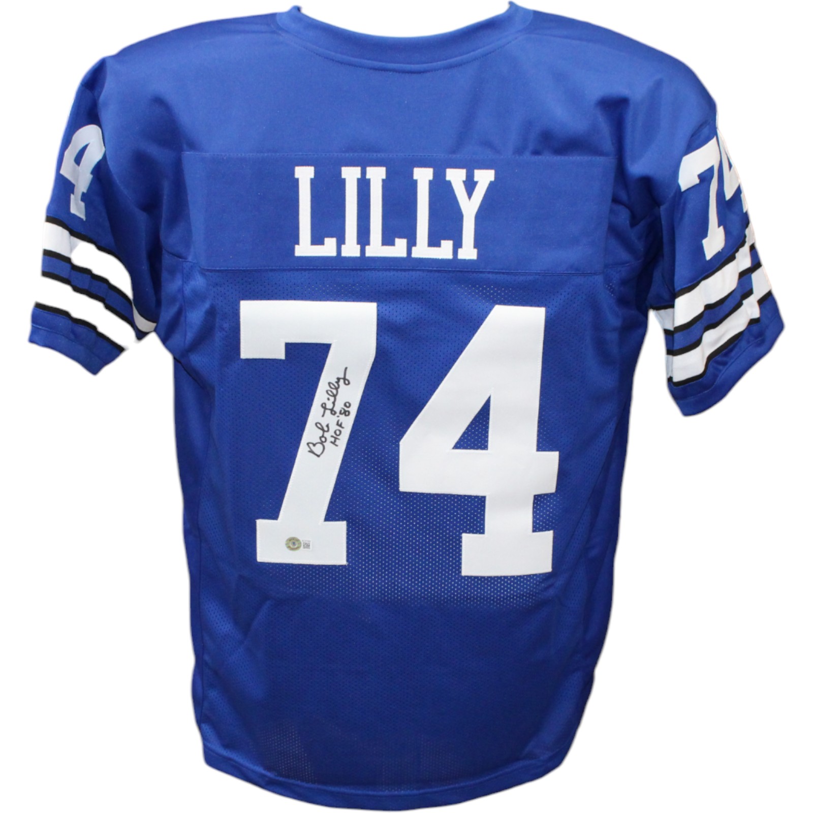 Bob Lilly Autographed/Signed Pro Style Blue Jersey Beckett