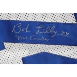 Bob Lilly Autographed/Signed Custom White XL Jersey 3 Insc Beckett 48488