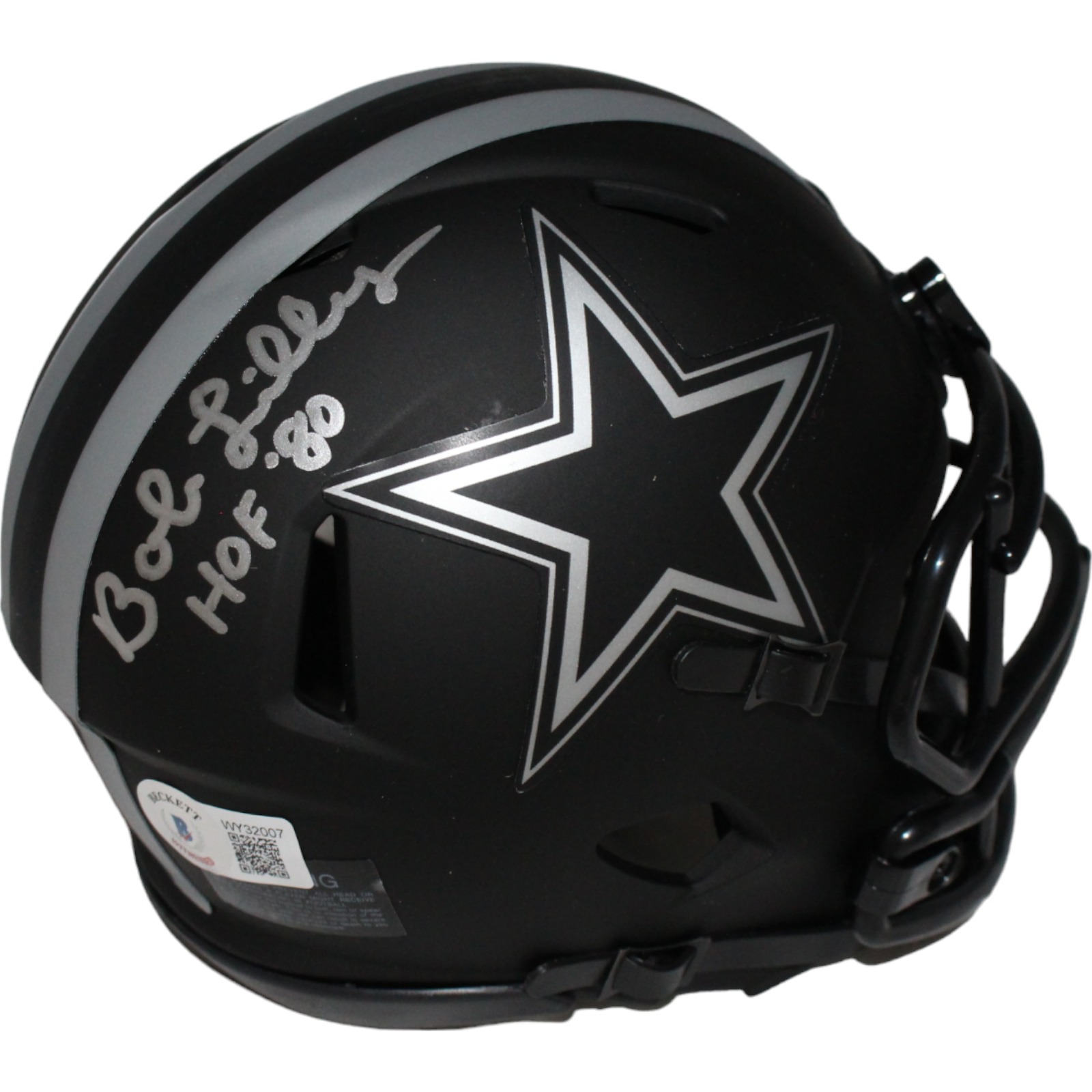 Bob Lilly Autographed Dallas Cowboys Eclipse Mini Helmet w/insc BAS