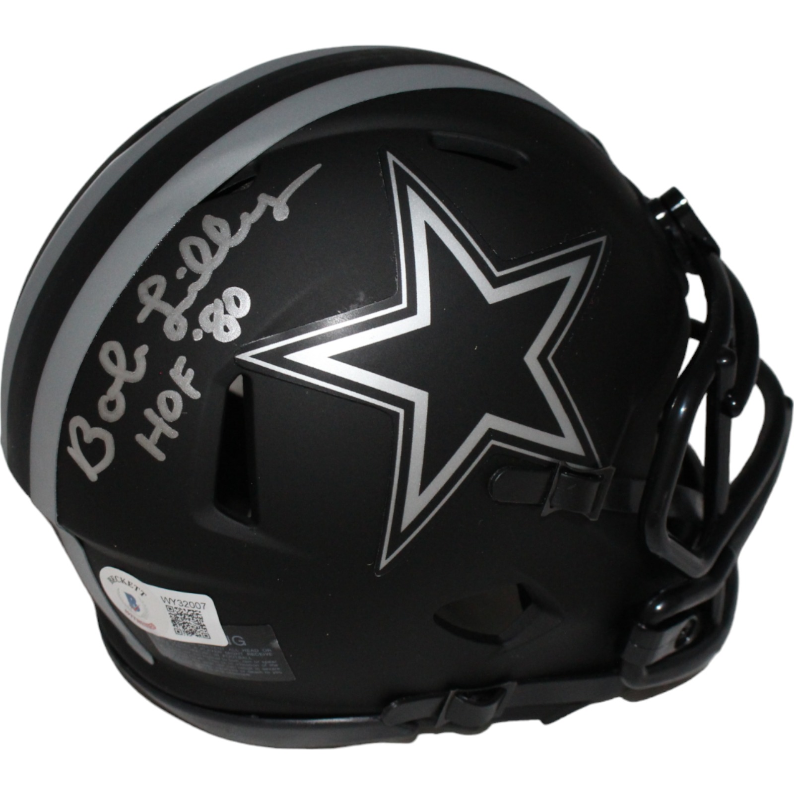 Bob Lilly Autographed Dallas Cowboys Eclipse Mini Helmet w/insc BAS 