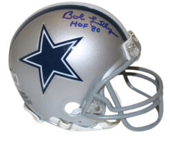 Bob Lilly Autographed Dallas Cowboys VSR4 Mini Helmet w/insc BAS 
