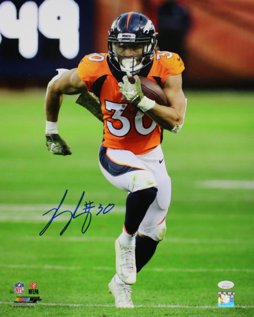 Phillip Lindsay Autographed/Signed Denver Broncos 16x20 Photo JSA 25484 PF