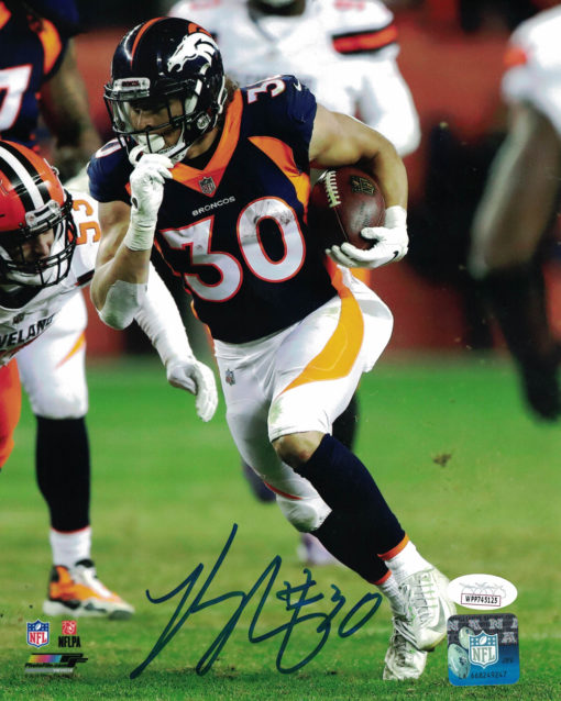 Phillip Lindsay Autographed/Signed Denver Broncos 8x10 Photo JSA 25483 PF
