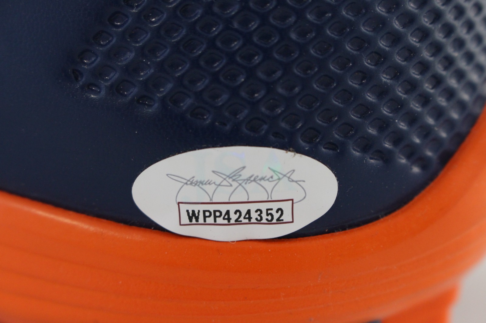 Phillip Lindsey Autographed/Signed Nike Orange and Blue Cleat JSA 59347 3 Phillip Lindsey Autographed/Signed Nike Orange and Blue Cleat JSA 59347