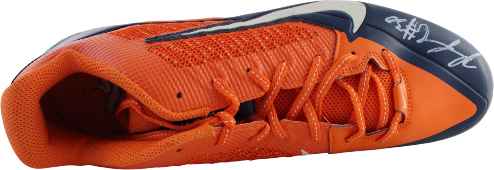 Phillip Lindsey Autographed/Signed Nike Orange and Blue Cleat JSA 59347 5 Phillip Lindsey Autographed/Signed Nike Orange and Blue Cleat JSA 59347