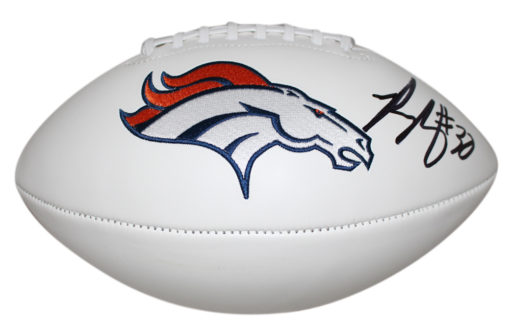 Phillip Lindsay Autographed/Signed Denver Broncos Logo Football JSA 26479