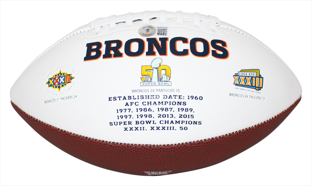 Phillip Lindsay Autographed/Signed Denver Broncos Logo Football BAS