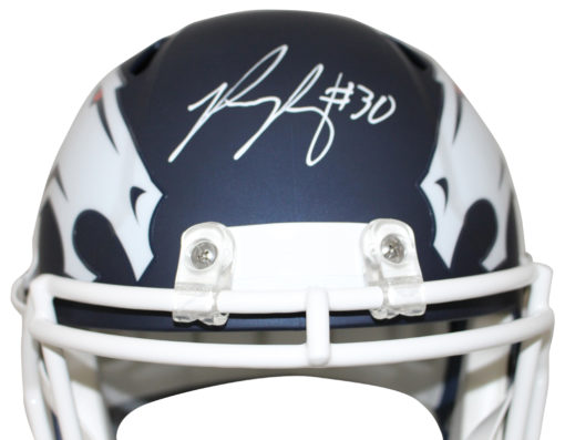 Phillip Lindsay Autographed Denver Broncos AMP Replica Helmet JSA 25485