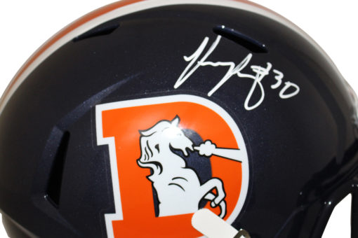 Phillip Lindsay Autographed Denver Broncos Color Rush Replica Helmet JSA 25487