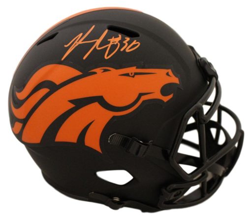 Phillip Lindsay Autographed Denver Broncos Eclipse Replica Helmet JSA 26908