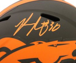 Phillip Lindsay Autographed Denver Broncos Eclipse Replica Helmet JSA 26908