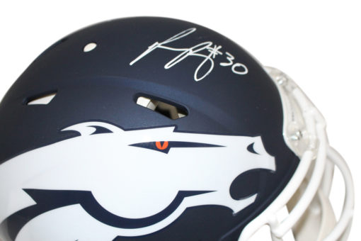 Phillip Lindsay Autographed Denver Broncos Authentic AMP Helmet JSA 26467